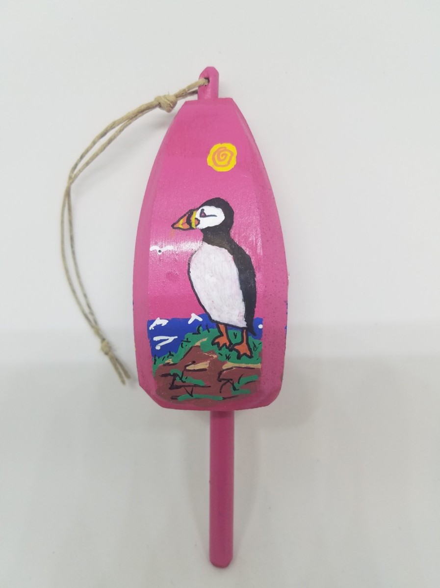 Buoys Christmas Vacation  | Puffin On Pink Buoy Ornament